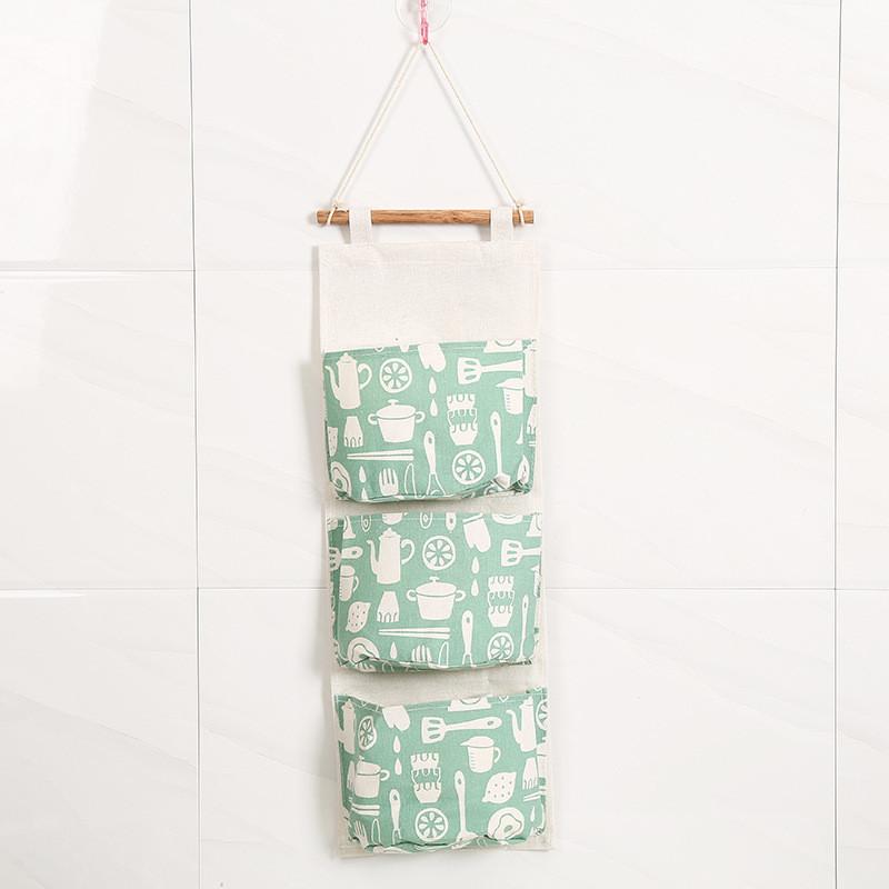 Многофункциональный настенный органайзер из хлопка и льна, крепится на дверь, экономит место в шкафу