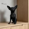 Черный Декор для Собак 3D Печатная Фигурка Чихуахуа, Современная Статуэтка, Пластиковая Мини-Фигурка Щенка Скульптура для Украшения Стола, Подарок Статуэтка для Любителей Животных