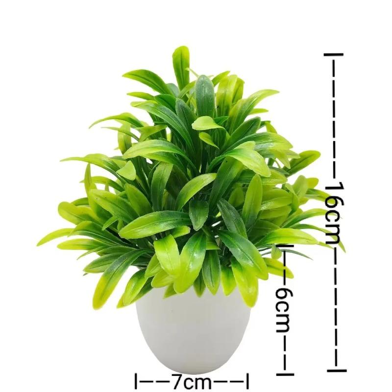 1PC Artificial Plant with Plastic Pot for Home Office Desk Living Room Bedroom Decor Fake Greenery No Maintenance Required
