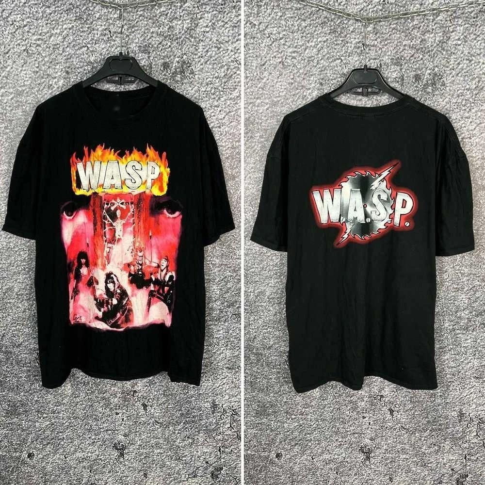 2 стороны WASP Band Черный Хлопок Все размеры S5XL Унисекс Футболка Унисекс Футболка