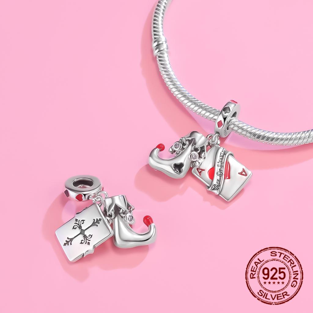 Шармы Бусины Серии Красного Цвета Медь Кровь Сердце Любовь Машина Клубника Фрукты Подвеска Подходят Оригинальному Браслету-Бэнглу DIY Ювелирные Изделия