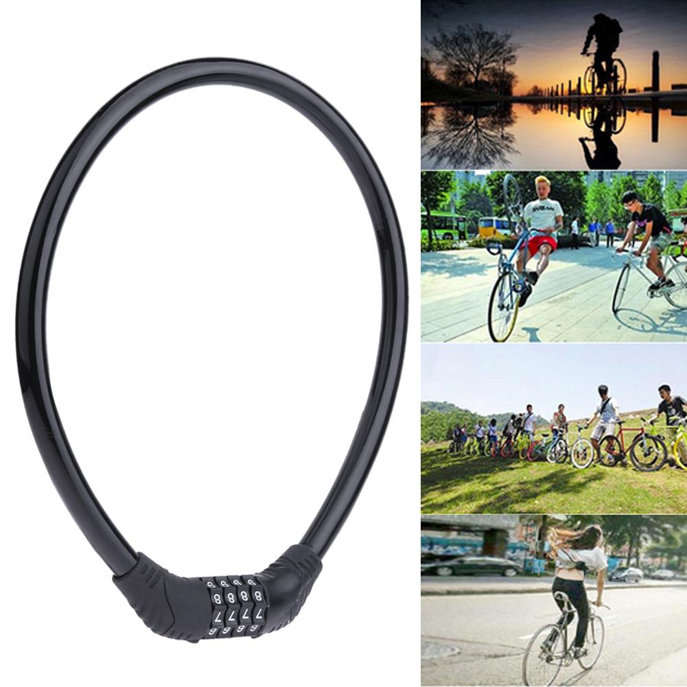4 Digital Code Mountain Bike Combination Lock Portable Combination Code Padlock Wire Lock Locks for MTB Bike Motorcycle