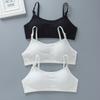 3Pc/Lot (White Grey Black ) Girl Cotton Sport Training Bra Solid Cotton Vest Kids Underwear 8-14Years