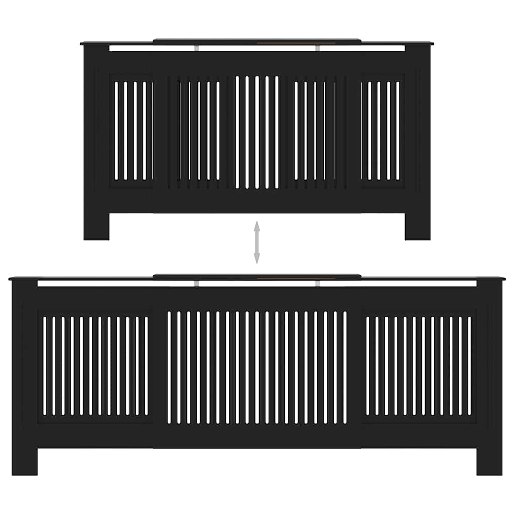 Wood Based Radiator Cover Black 205 cm