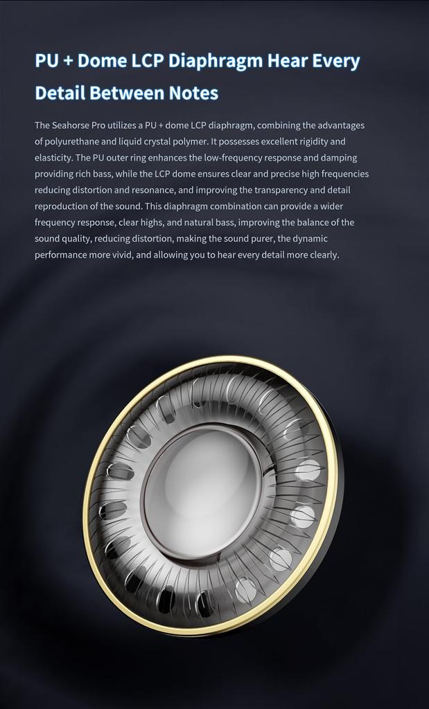 TRN Seahorse Pro Intraconca Earphones Dynamic Driver Earphones Wired Composite Diaphragm Earphones Aluminum Housing 2Pin Detachable Cable 14.2mm