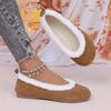 Cross-border New Solid Color Suede Flat Bottom Low-top Cotton Shoes Women's Foreign Trade Velvet Wide Last Warm Wool Single Shoes
