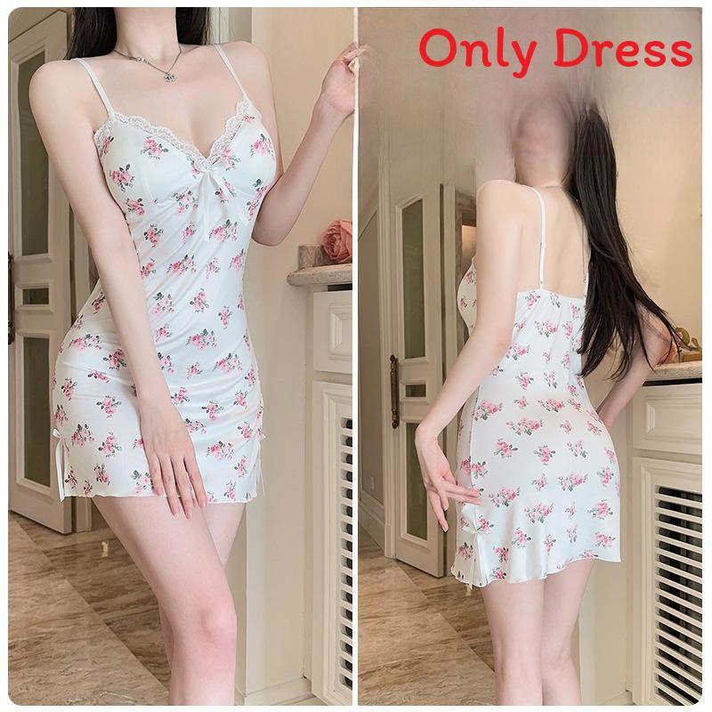 Ladies Short Nightdress With V Neck And Stretchy Fabric For Bedroom And Lounge Use