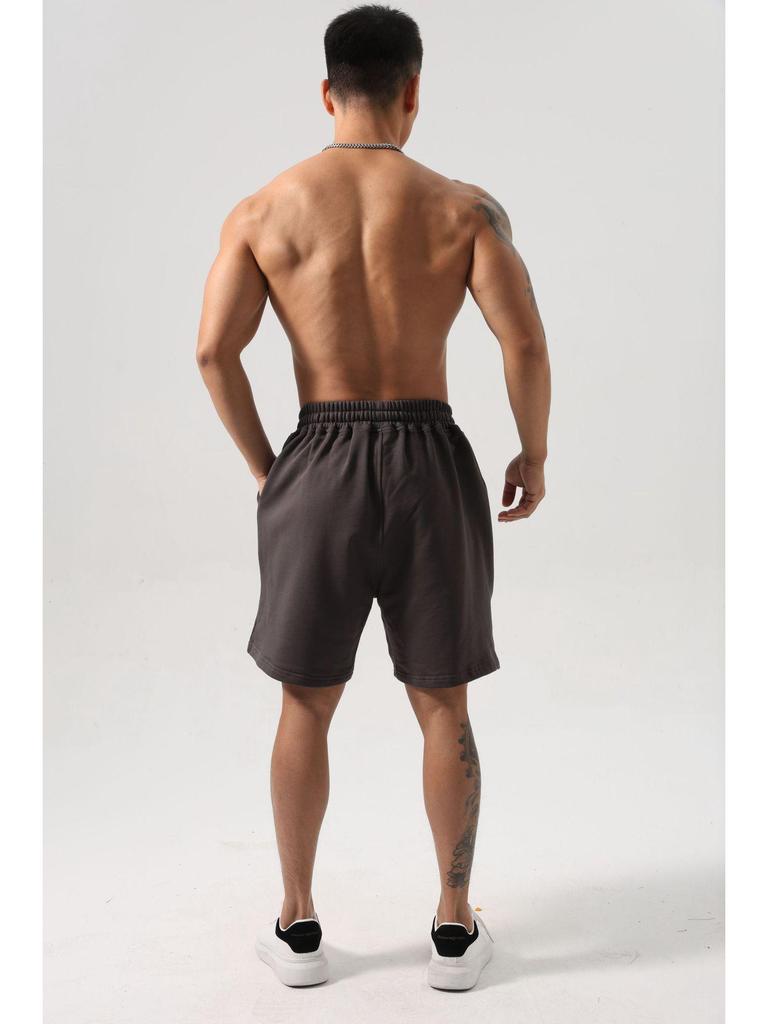 Мужские хлопковые спортивные шорты свободного кроя