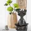 Meditation Cat Sculpture Home Decorations Resin Black Yoga Sitting Zen Cat Black Buddha Ornament Outdoor Garden Figurines
