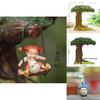 Totoro Resin Micro Landscape With Cartoon Cat Swing And Autumn Leaves For Gift And Collection