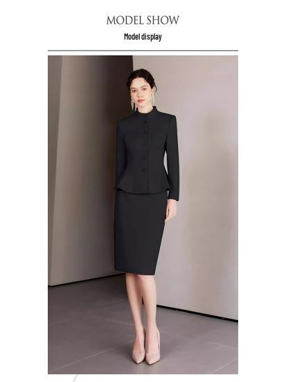 AD Winter Women's High-End Pink Wool Blend Blazer & Pants Set - Elegant Professional Outfit