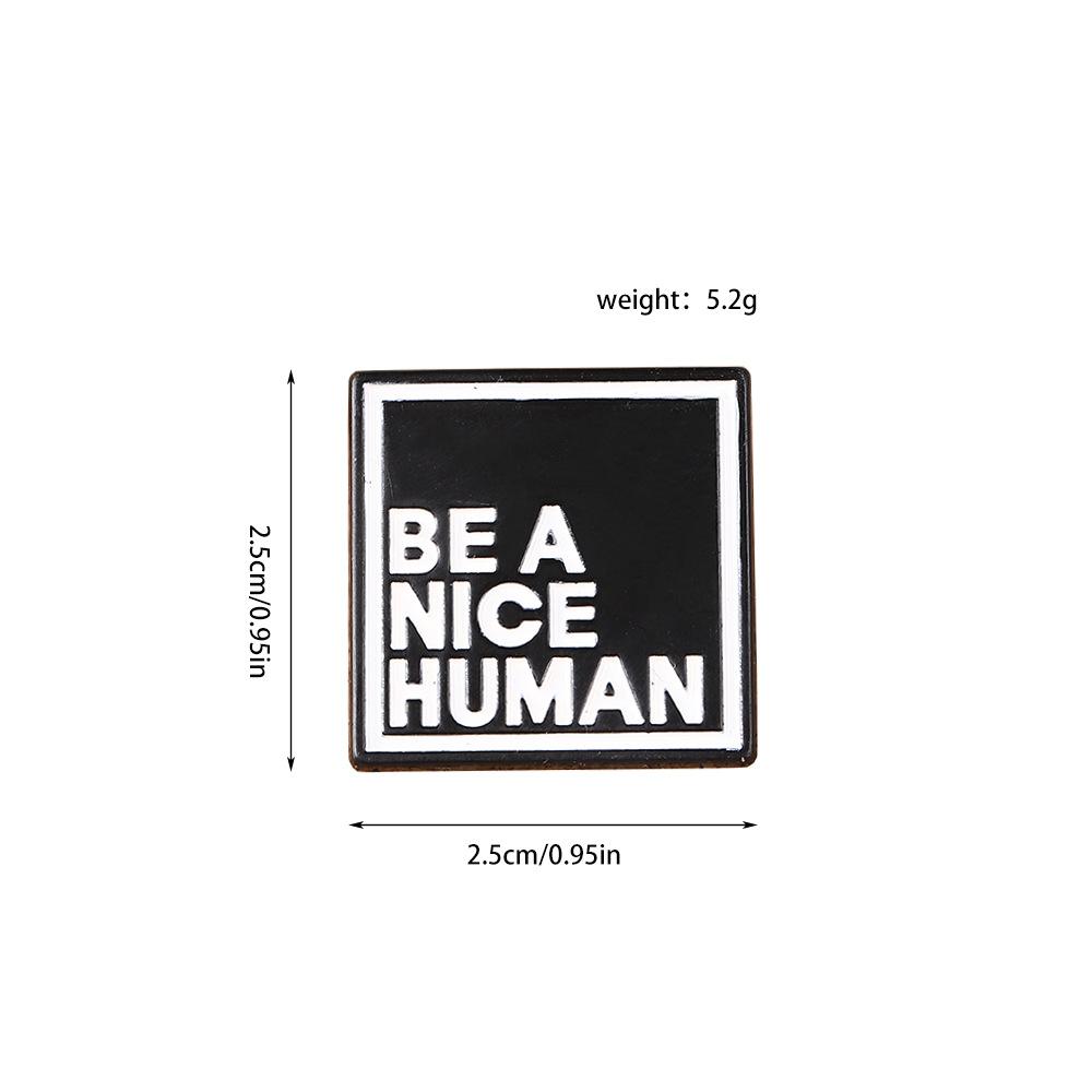 Brooch, geometric English post-it notes, advice to be a good person pin