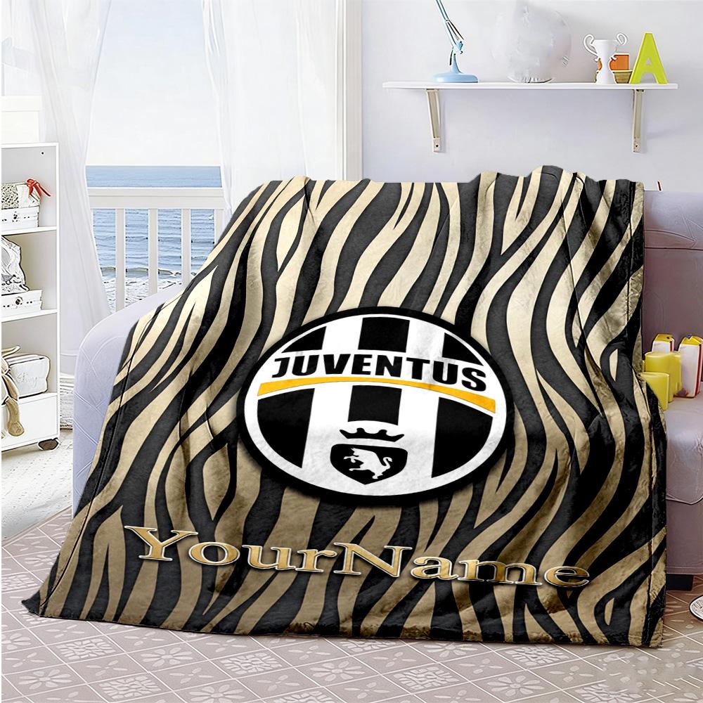 Juventus Personalized Text Blanket Multi-purpose Personalized Blanket Durable Comfort Suitable for Bed Couch Picnics Bedding Four Seasons Universal