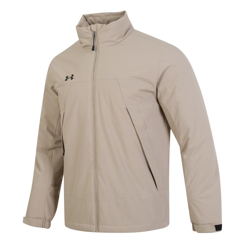 Under Armour Ветрозащитная Теплая Хлопковая Куртка с Воротником-стойкой Унисекс куртки Хаки 24600901-203