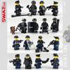 16 шт., городская полиция, спецназ, строительные блоки, куклы с аксессуарами, фигурки, коричневая собака, детские герои мультфильмов, полиция, совместимая с мелкими частицами