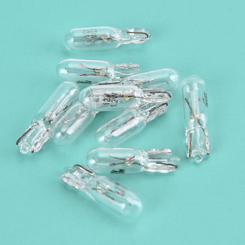 10 шт. 12 В 1,2 Вт Стеклянная лампа T5 для приборной панели, лампы стоп-сигнала