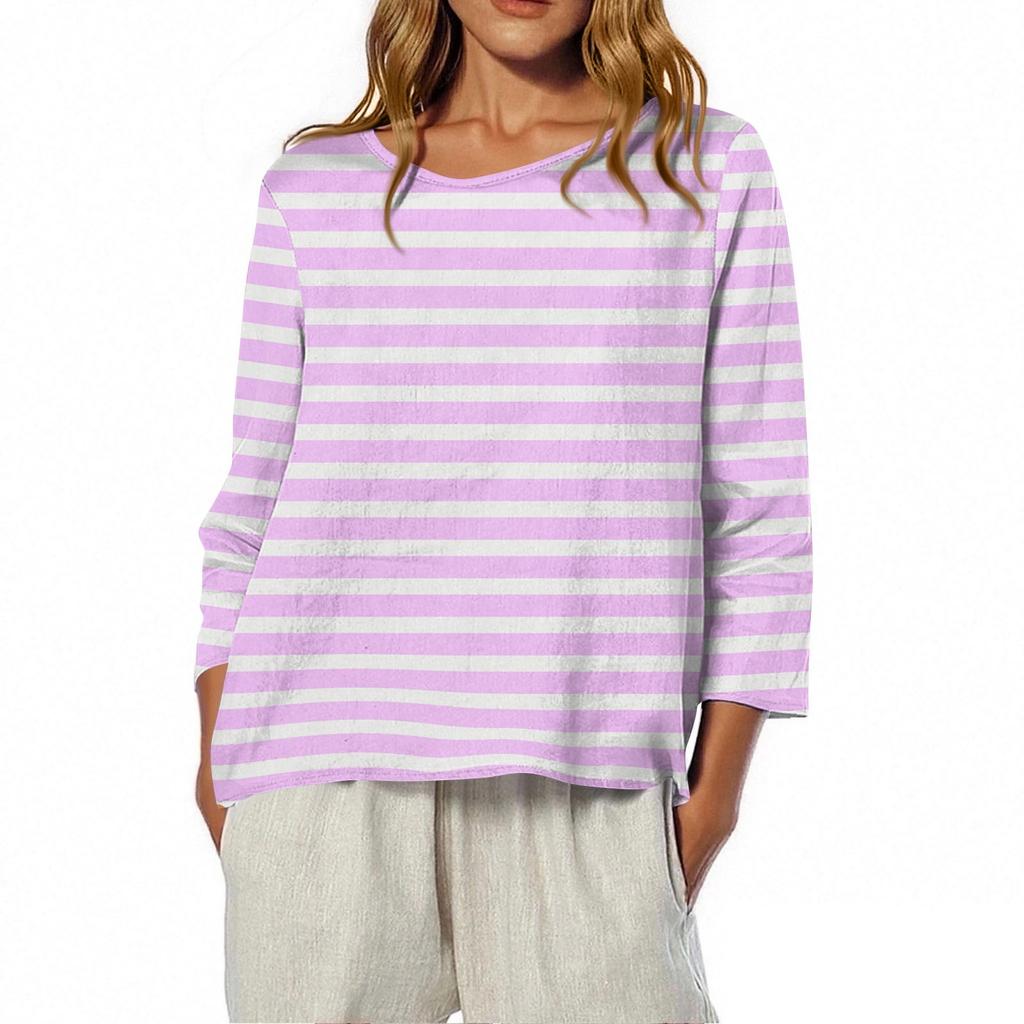 Женская футболка с круглым вырезом и рукавом 3/4 с принтом