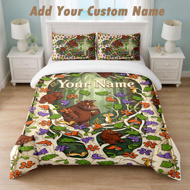 Bedding Set 1 Duvet Cover 2 Pillowcases The Gruffalo Print Soft Bed Linen Bedroom Decor