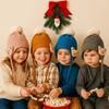 Вязаная шапка с ушками медвежонка Толстая хлопковая подкладка Детская шапка для малышей Теплая вязаная шапка Зимняя для улицы
