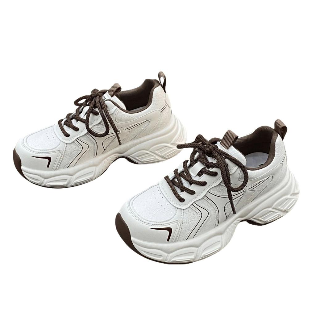 European Platform Dad Shoes Women's 2025 Spring New Super Fire Versatile Height Increase Breathable Lightweight Casual Sports Shoes