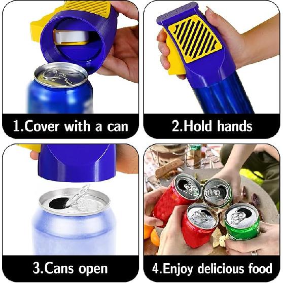3D Printed One-Handed Can Opener Ergonomic Nail-Safe Soda Beer Opener Easy-Use Portable Beverage Can Opener for Home Outdoor1