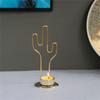 European Cactus Shape Metal Candle Holder Iron Tealights Candle Stand Round Candlesticks Vintage Desktops Decorations