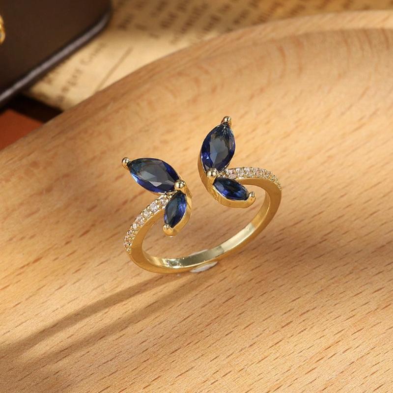 Европейское и американское новое кольцо-бабочка женское дизайнерское нишевое кольцо персонализированное открытое кольцо