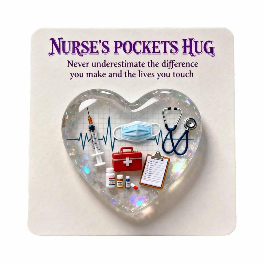 Personalised Transparent Heart Heartwarming Customizable Hug Card Acrylic Materials for Nurses Appreciation