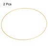 Round Metal Floral Hoop, 2 Pcs Gold Wreath Macrame Frame for Wedding Geometric Decor Party Wall Hanging, Gold Tone
