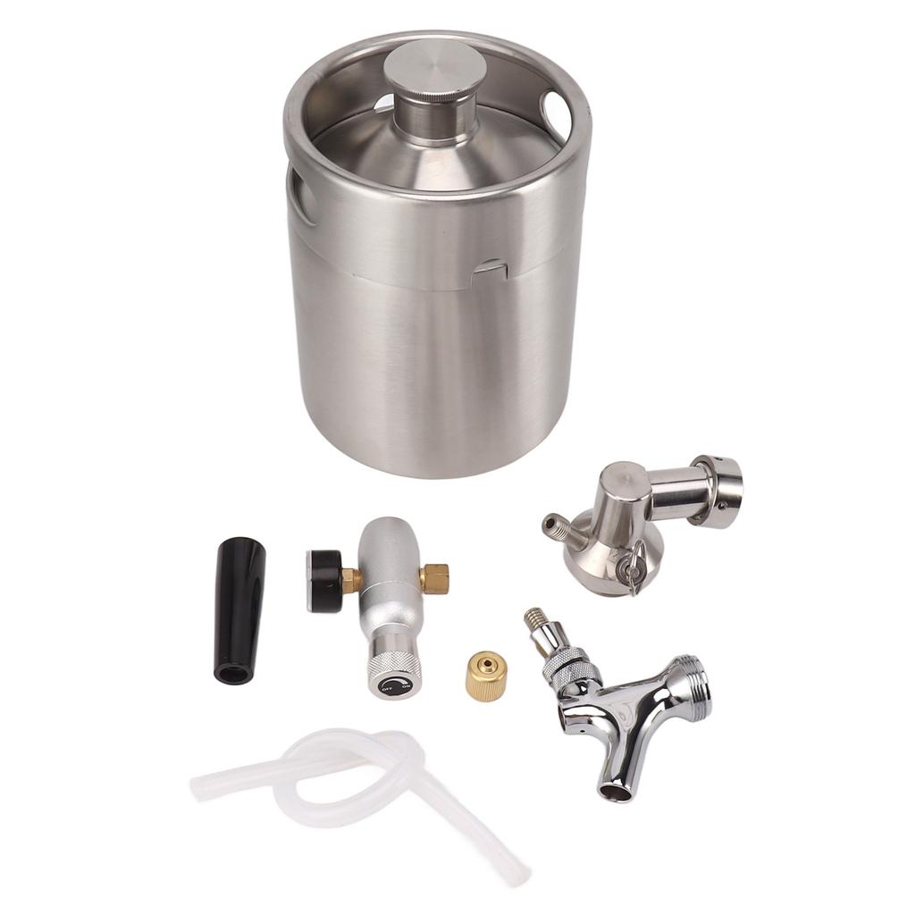 Система мини-кегов для пива 2 л, мини-кег из нержавеющей стали, система кранов для домашнего кофе, регулируемая