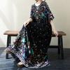 2025 Summer Plus Size Dress Women Casual Long Vintage Elegant Dress Loose Basic Floral Printing Dress