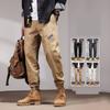 Хлопковые мужские джоггеры, мужские уличные брюки-карго, модные потертые винтажные повседневные брюки, брюки цвета хаки
