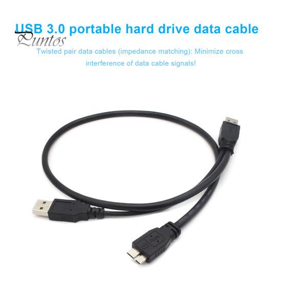 Кабель для жесткого диска 60 см, для мобильного накопителя USB 3.0 A (папа) на Micro B, 5 Гбит/с, Y-образный, с двойным питанием, высокоскоростной, портативный, внешний, адаптер-конвертер, шнур