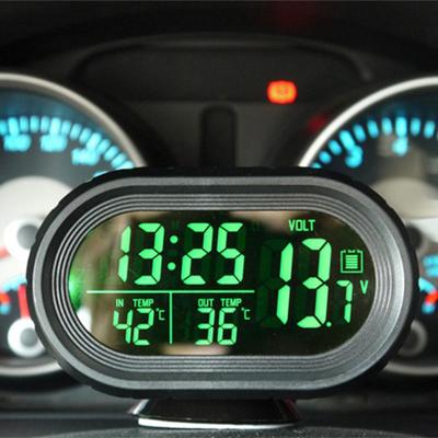 3 в 1 автомобильный вольтметр термометр с подсветкой ЖК-цифровые фосфоресцирующие часы 12 В/24 В автомобильные электронные аксессуары для салона автомобиля
