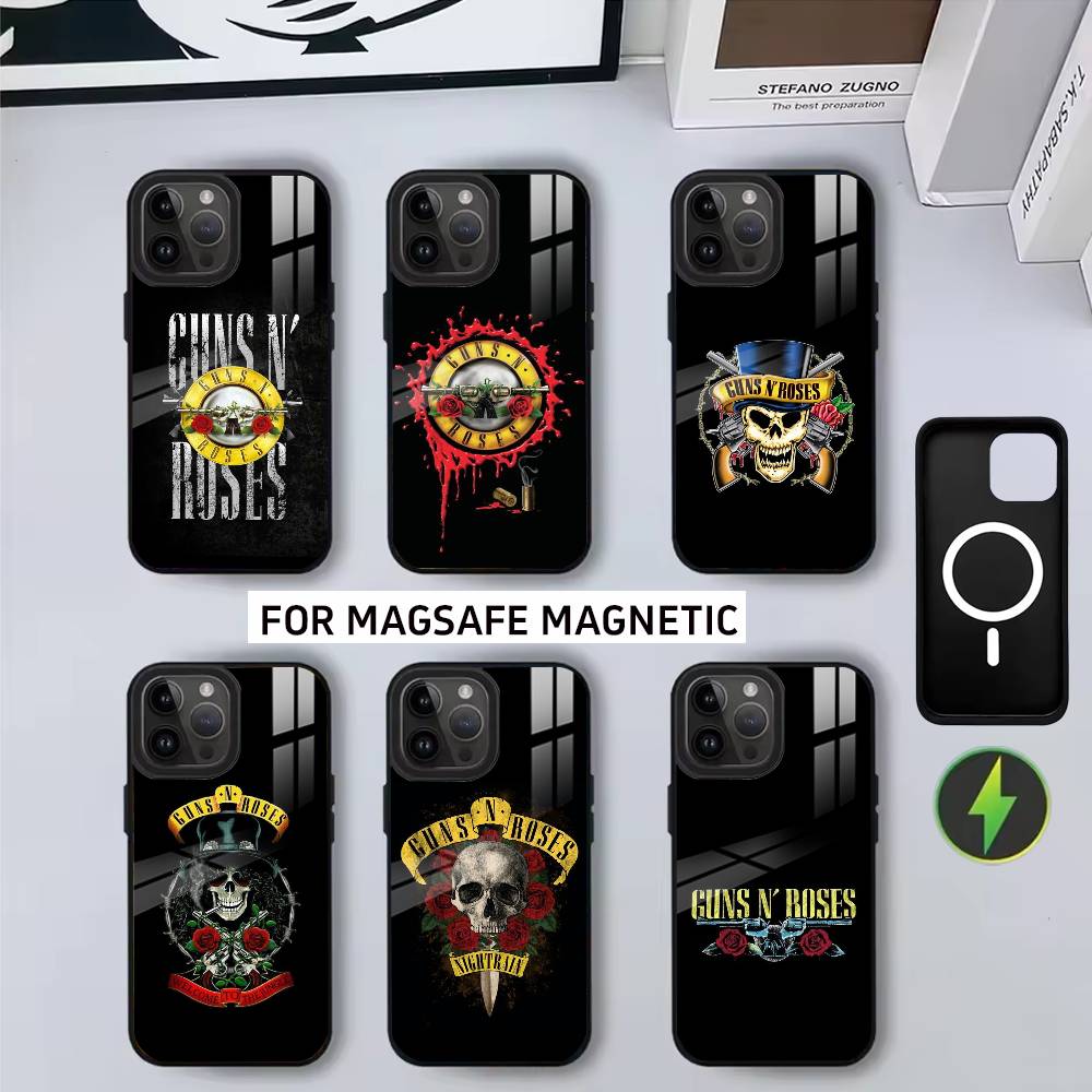 Чехол для телефона G-Guns N R-Roses Good Time Для iPhone17,16,15,14,13,12,11 Plus,Pro Магнитный с Magsafe Беспроводной зарядкой