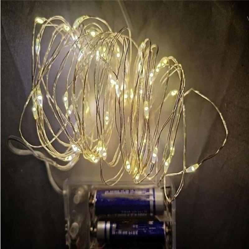 30/50LED 3M/5M светодиодные рождественские огни на батарейках, гирлянда светодиодных медных проводов, сказочный гирляндный светильник Христа