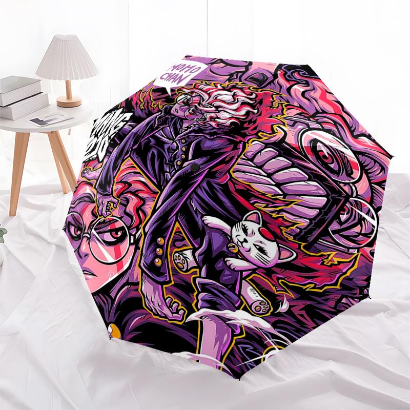 1pc MOMO Chan Mang God Automatic Folding Umbrella Portable 3-Fold Design, 8-Bone Iron Frame Outdoor Umbrella, Perfect Gift for Fans, Travelers, Daily