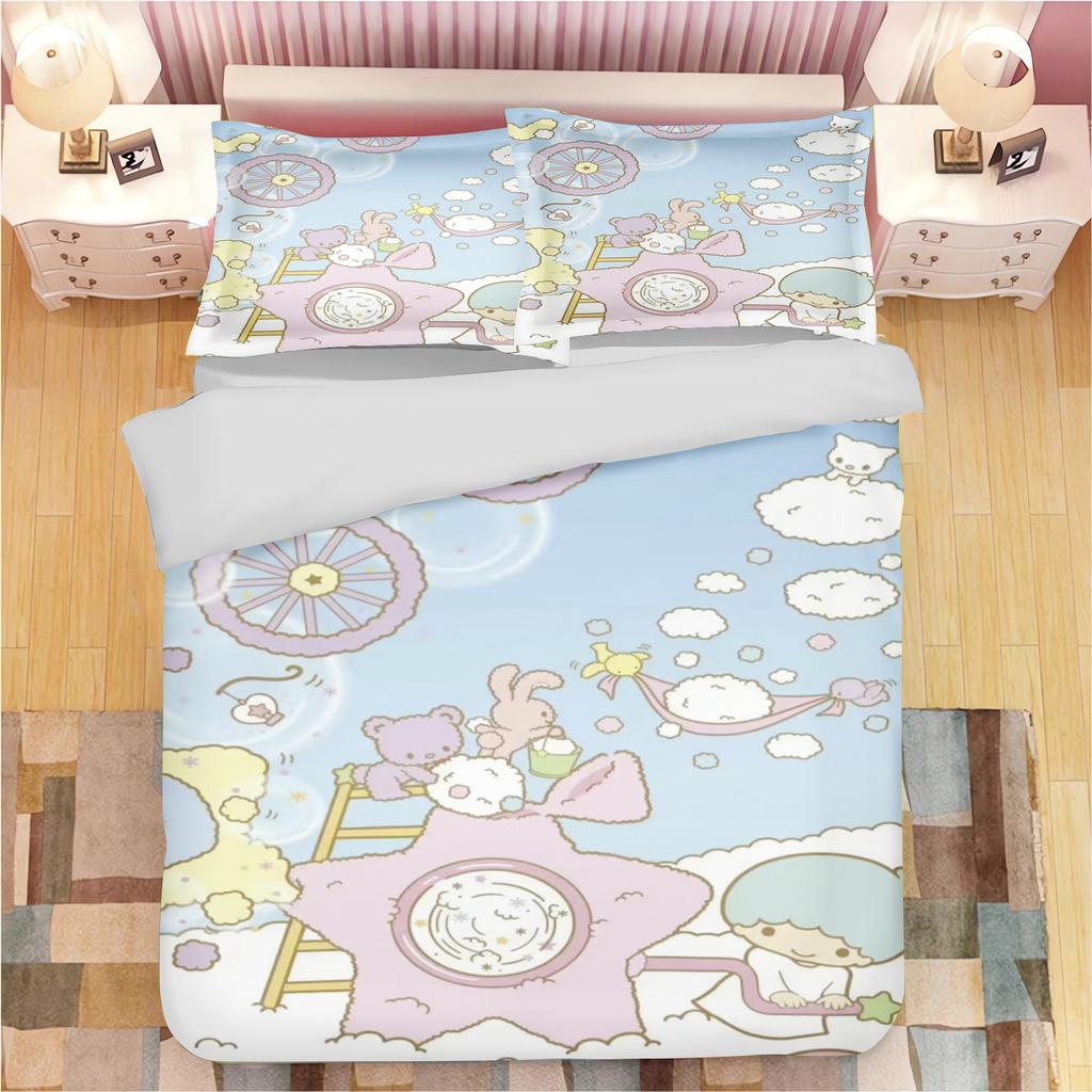 MINISO Мультяшная наволочка Little Twin Star Sanrio Милый рисунок Девочка Детская Мягкая Настраиваемая Постельное белье Индивидуальный пошив Домашняя Спальня