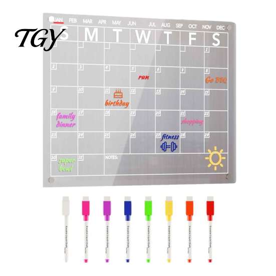 Magnetic Menu Planner for Fridge Acrylic Planning Board, Dry Erase Notepad Memo Board Fridge, Office Filing Cabinet Reminder Clear Monthly Weekly