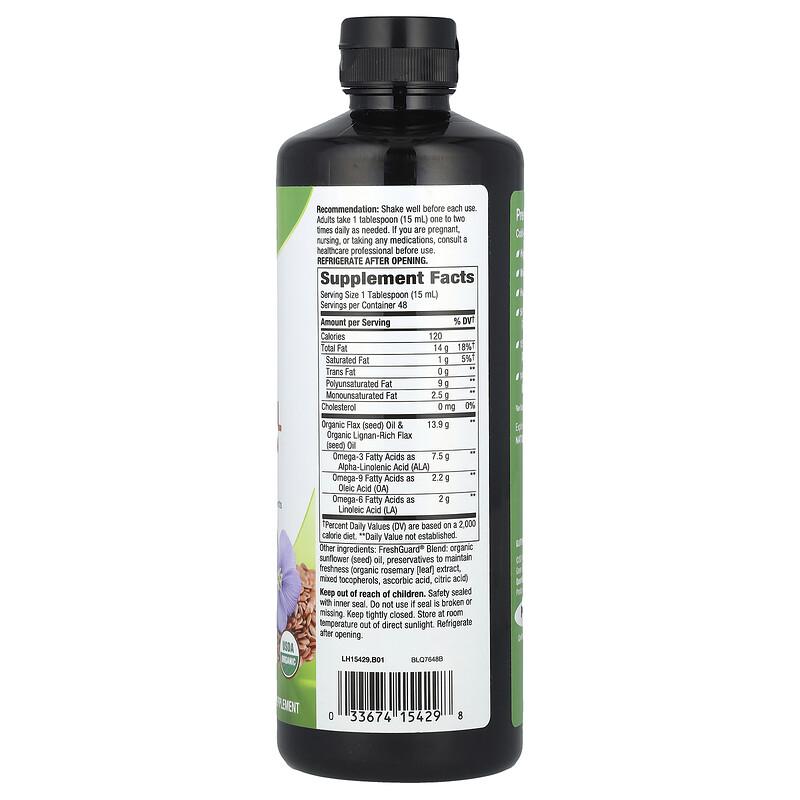 Organic Flax Oil, Super Lignan, 24 fl oz (720 ml)