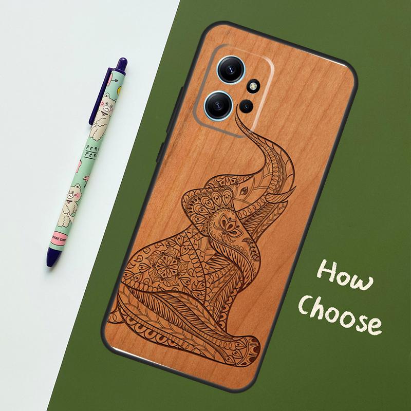 Turtle Elephant Dragon Wood Case For Xiaomi Redmi Note 12 11 10 9 Pro 12S 11S 10S 9S Back Cover For Redmi 12 9C 10C 12C