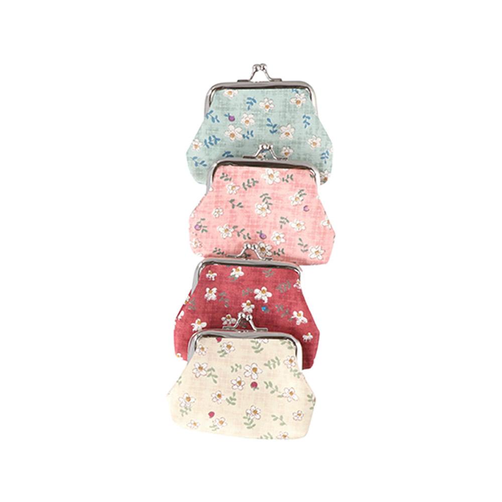 Vintage Bright Colored Hasp Purse Lady Retro Money Clip Small Wallet Coin Purse Clutch Bag