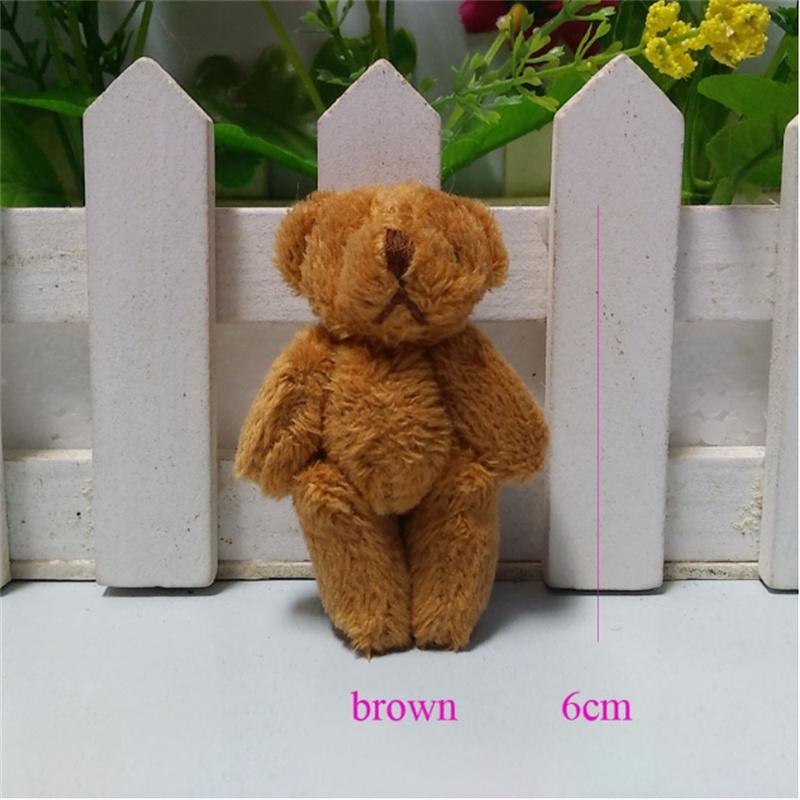 6Cm Plush Bear Toys Pendant Long Hair Joint Animal Hands and Feet Active DIY Handmade Jewelry Materials for Christmas