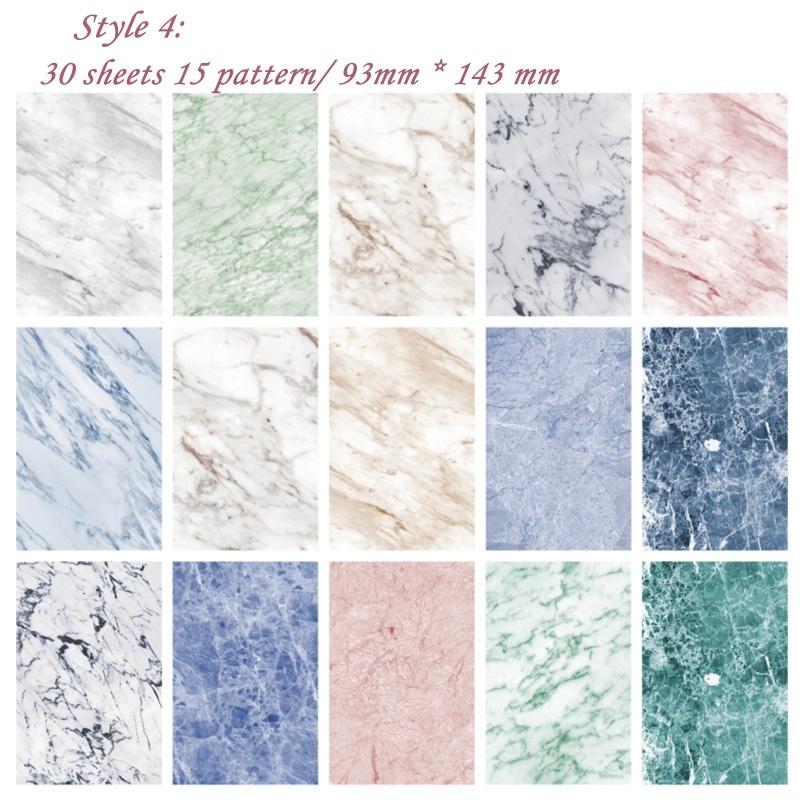 6 Style 30pcs Rainbow Color Printed Texture Scrapbooking Background Paper Pack Handmade Craft Paper DIY Card Paper