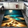 Moonlit Beach Rug Flannel Soft Kids Carpet Ocean Night Print Bedroom Kitchen Floor Mat Anti Slip