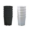 10 шт. восьмиугольный мини-горшок для цветов, пластиковый черный, белый цвет, однотонный горшок для рассады, настольный сочный декор, комбинированный дышащий TMZ