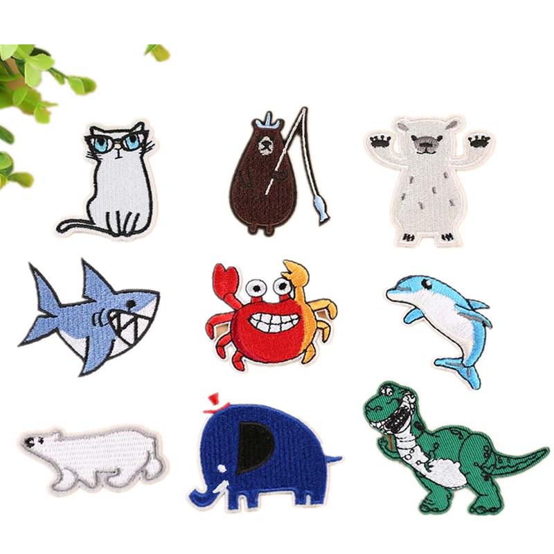 Милая нашивка с изображением мультяшного животного Yixiu - маленькая декоративная этикетка для одежды