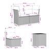 Sofa Set 5 pcs Beige and Cream White Poly Rattan and Steel