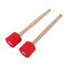 2PCS Bass Foam Drum Mallet Oak Handle EVA Foam Head Anti Slip Percussion Instrument Accessories Red