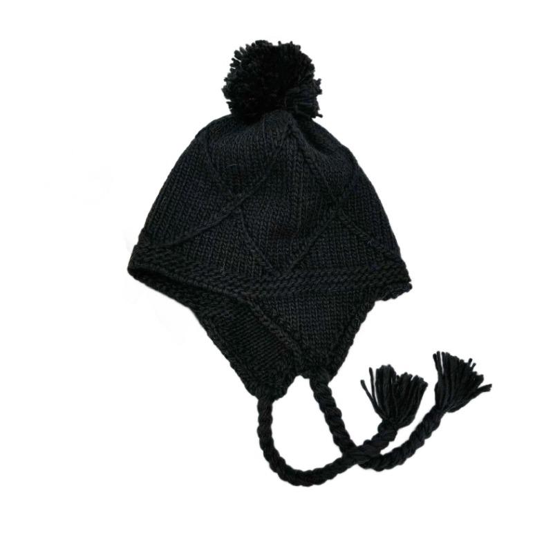 25 Early Autumn New Warm Knitted Hat Cute Hairball Ear Protection Bag Head Hat Wool Hat Autumn and Winter